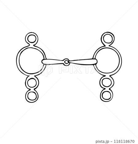 Vector hand drawn horse equestrian bit 118118670