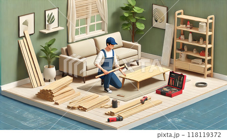 家の中でDIY作業 家の中でDIY作業 118119372