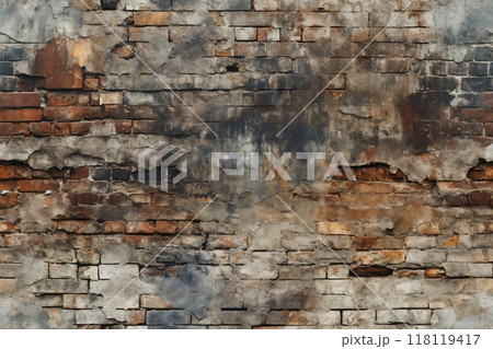 old brick wall brown color for background or texture 118119417