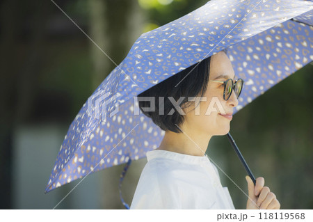 日傘をさす女性 118119568