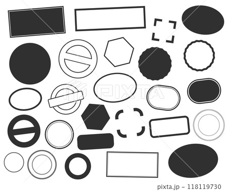 Stamps frames vector icon shape set. Stamp grunge ink rubber labels sign collection. Isolated on white background. Black round and square stamp border pack.	 Stamps frames vector icon shape set. Stamp grunge ink rubber labels sign collection. Isolated on white background. Black round and square stamp border pack.	 118119730