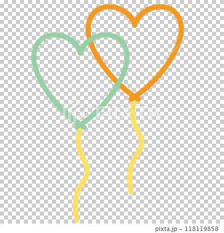 Pastel outline of two heart balloons for kid colouring book, art, painting, Valentine's card, cute sticker, decorations, love sign, heart symbol, cute patches, shirt print, brooch, February element Pastel outline of two heart balloons for kid colouring book, art, painting, Valentine's card, cute sticker, decorations, love sign, heart symbol, cute patches, shirt print, brooch, February element 118119858