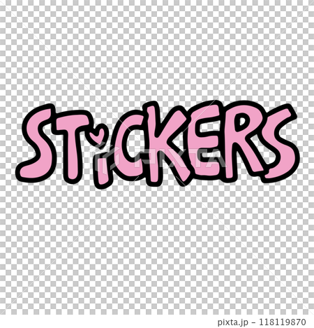 Hand drawn STICKERS letters in pink for font, typography, text, message, decoration, cute patches, shirt print, card, logo, sticker, icon, label, sign, symbol, social media, poster, leisure, hobby Hand drawn STICKERS letters in pink for font, typography, text, message, decoration, cute patches, shirt print, card, logo, sticker, icon, label, sign, symbol, social media, poster, leisure, hobby 118119870