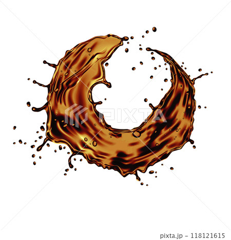Realistic brown water splash curve on white background vector Realistic brown water splash curve on white background vector 118121615