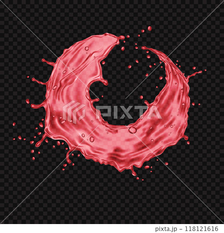 Realistic red water splash curve on dark checkered background vector 118121616
