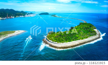 淡路島の成ヶ島にある紀淡海峡の防衛のための高崎台場の跡をドローンで上空から撮影 淡路島の成ヶ島にある紀淡海峡の防衛のための高崎台場の跡をドローンで上空から撮影 118121915