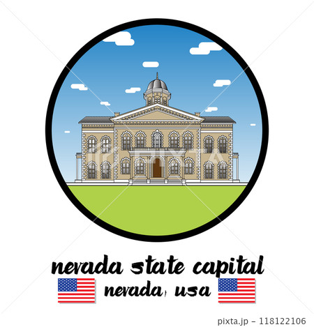 Circle Icon Nevada State Capital. Vector illustration 118122106