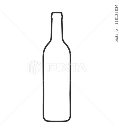 glass wine beer bottle icon shape symbol. Vector illustration image. Isolated on white background.	 118122834