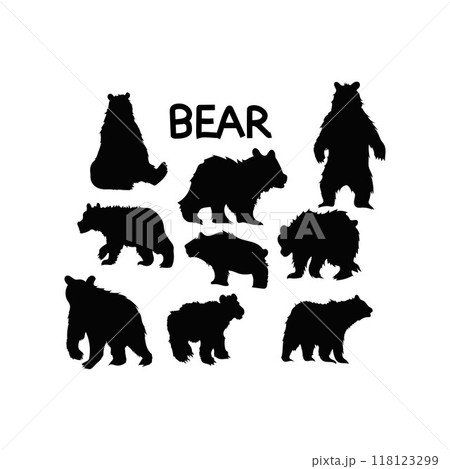 Bear silhouette set 118123299