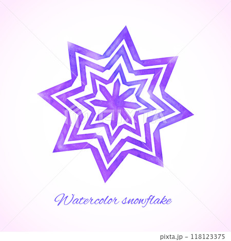 Violet watercolor snowflake Violet watercolor snowflake 118123375
