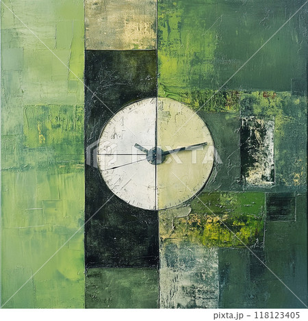 時計と緑 118123405