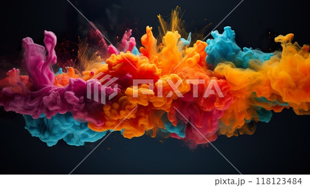 colourful abstract background with splash of paint, multicolored wallpaper 118123484