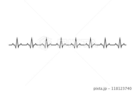 Ecg heart beat line icon symbol. Heartbeat pulse hospital logo sign. Vector illustration image. Isolated on white background.	 118123740