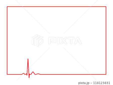 Ecg heart beat line icon symbol. Heartbeat pulse hospital logo sign. Vector illustration image. Isolated on white background.	 118123831