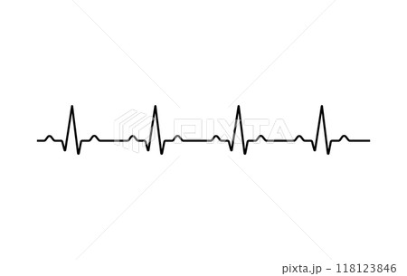 Ecg heart beat line icon symbol. Heartbeat pulse hospital logo sign. Vector illustration image. Isolated on white background.	 118123846