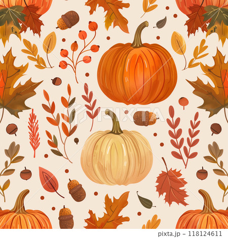 ハロウィン、パンプキン、秋の水彩イラスト Generative AI ハロウィン、パンプキン、秋の水彩イラスト Generative AI 118124611