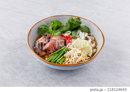 Varieties of soup bowls assorted. Many flavors of soups collection set. mushroom soup, chicken soup, pumpkin soup, shrimp, beef, vegetable, crab. set of various bowls of soups isolated. 118124643