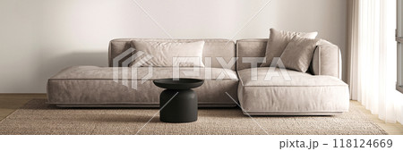 Stylish Modern Sofa with Minimalist Design, perfect for Contemporary Interiors, 3d rendering 118124669