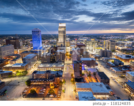 Omaha, Nebraska, USA Downtown City Skyline 118124835