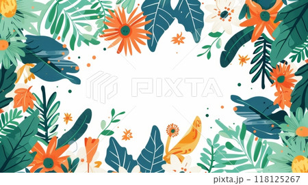 Vibrant Floral Frame Celebrating India Independence Day with Traditional Colors and Festive Elements Vibrant Floral Frame Celebrating India Independence Day with Traditional Colors and Festive Elements 118125267