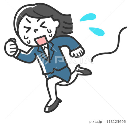フラフラになりながら走る女性会社員 118125696