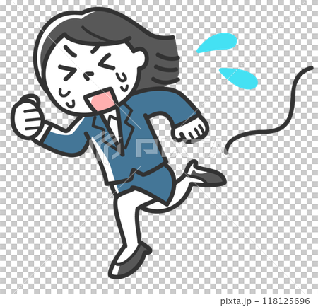 フラフラになりながら走る女性会社員 118125696