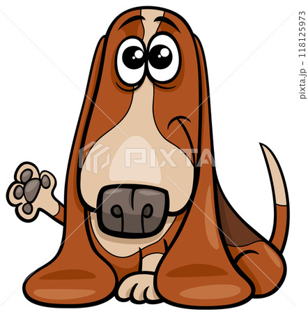 funny cartoon basset hound dog animal character funny cartoon basset hound dog animal character 118125973