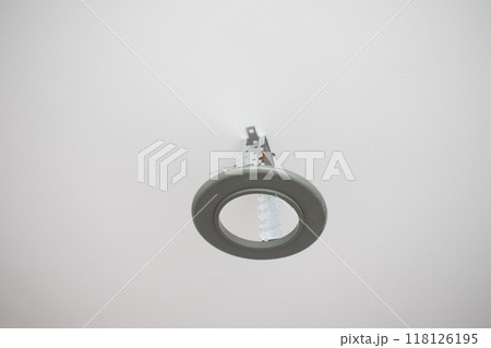 Installation of LED lamps on a stretch ceiling Installation of LED lamps on a stretch ceiling 118126195