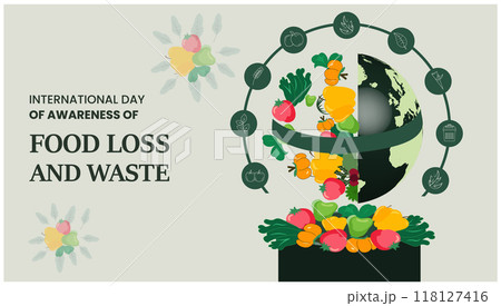 International Day of Awareness of Food Loss and Waste vector banner design. 118127416