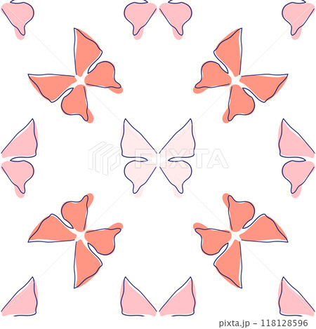 Line art butterfly illustrations Minimalist trendy abstract seamless pattern. Modern vector template for design Line art butterfly illustrations Minimalist trendy abstract seamless pattern. Modern vector template for design 118128596