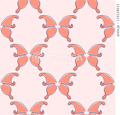 Line art butterfly illustrations Minimalist trendy abstract seamless pattern. Modern vector template for design 118128613