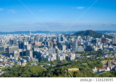 韓国ソウルの都市風景　 118129045