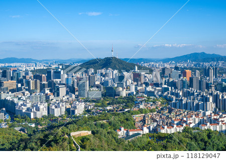 韓国ソウルの都市風景　 118129047
