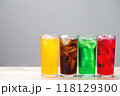 Soft drinks and fruit juice mixed with soda high in sugar have a negative effect on physical health 118129300