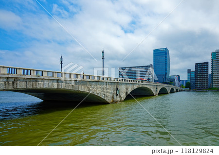 萬代橋と新潟日報社・メディアシップ　高層ビル 118129824