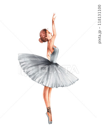 Watercolor ballerina dancing 118131100