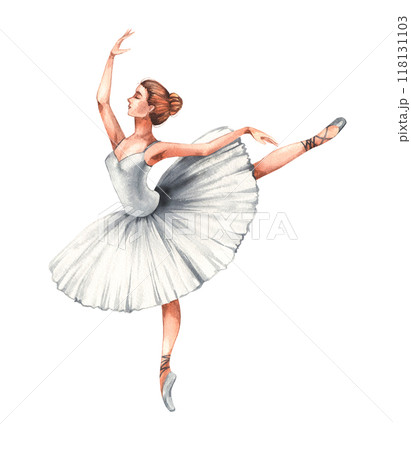Watercolor ballerina dancing Watercolor ballerina dancing 118131103