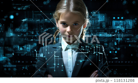 仮想空間ビジネス子供女性十七Generative AI 118131208