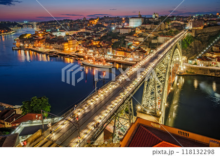 View of Porto city, Portugal in evening 118132298