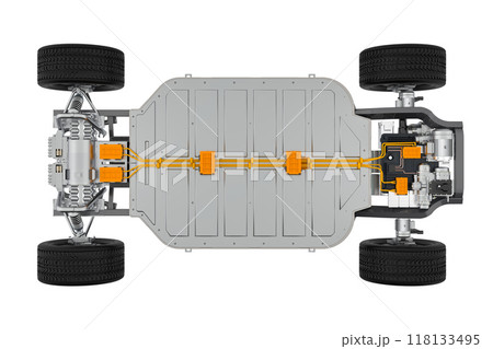 Ev car or electric vehicle with battery pouch cells isolated Ev car or electric vehicle with battery pouch cells isolated 118133495