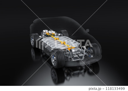 Ev car or electric vehicle with battery pouch cells Ev car or electric vehicle with battery pouch cells 118133499