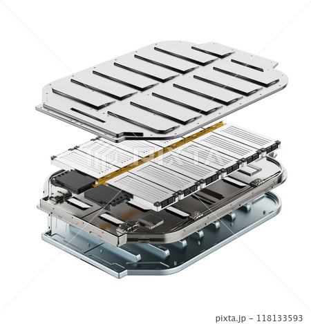 Cutaway ev battery isolated 118133593