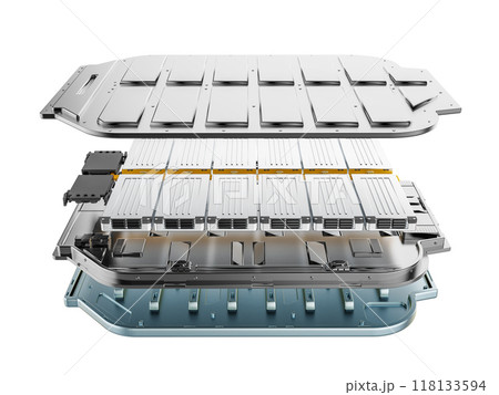 Cutaway ev battery isolated 118133594