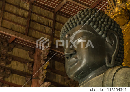 日本の奈良県の東大寺の大仏殿の大仏 118134341