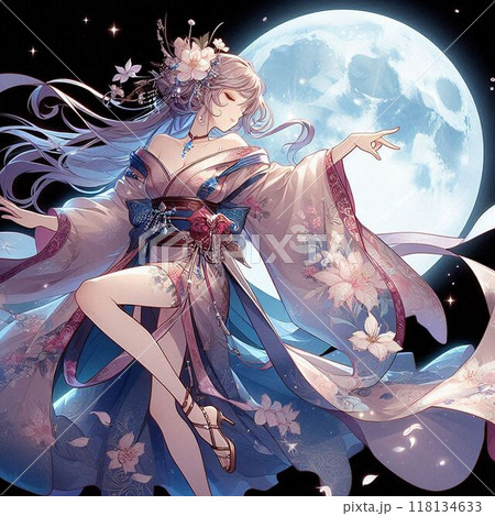 満月と踊り子のイラスト素材 [118134633] - PIXTA