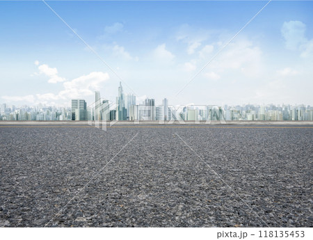 Open space or  roof top balcony with cityscape background 118135453