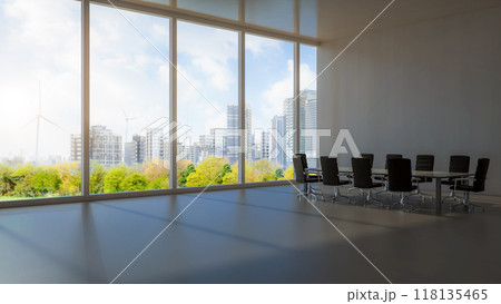 Office space with greenery view outside Office space with greenery view outside 118135465