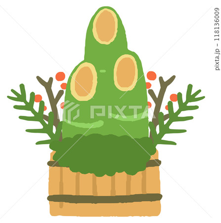 門松の手描きイラスト 118136009