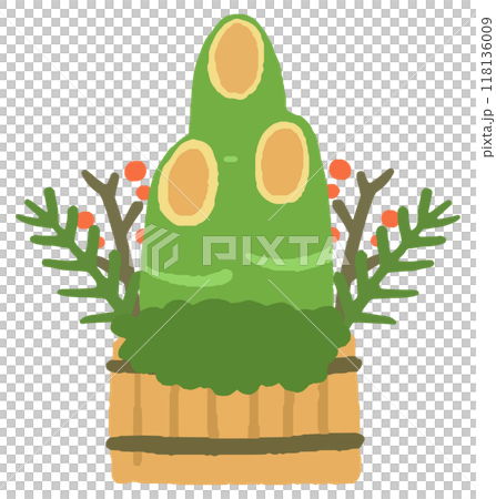 門松の手描きイラスト 118136009