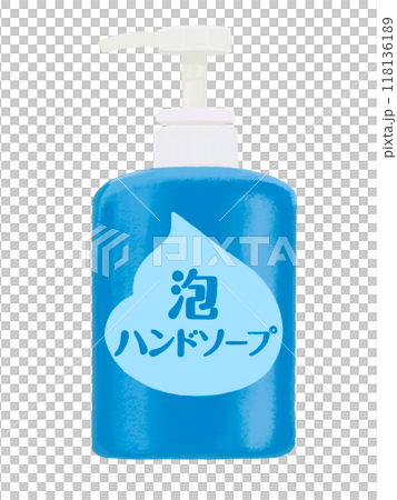 Hand soap (blue) with text Hand soap (blue) with text 118136189